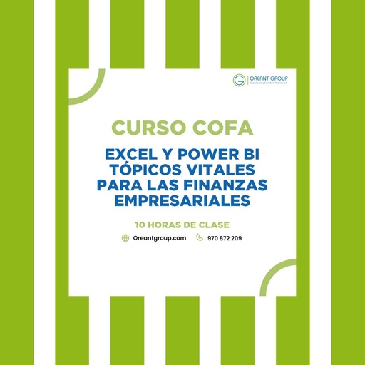 CURSO (COFA):Excel y Power BI tópicos vitales para las finanzas empresariales